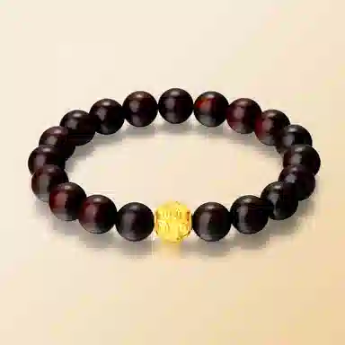 老凤祥 足金小叶紫檀木手串 精致高级感轻奢小众设计日常通勤 足金 按克计价 黄金手串 女款