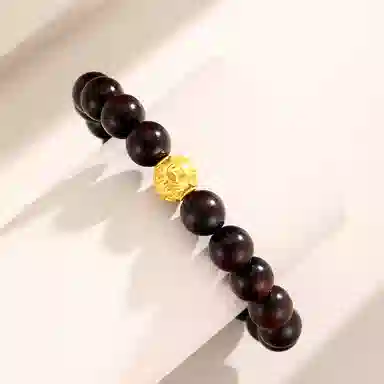 老凤祥 足金小叶紫檀木手串 精致高级感轻奢小众设计日常通勤 足金 按克计价 黄金手串 女款