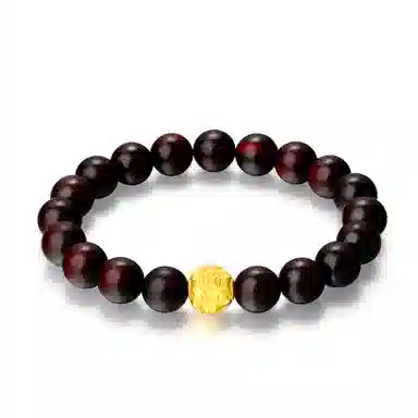 老凤祥 足金小叶紫檀木手串 精致高级感轻奢小众设计日常通勤 足金 按克计价 黄金手串 女款