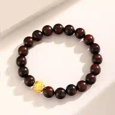 老凤祥 足金小叶紫檀木手串 精致高级感轻奢小众设计日常通勤 足金 按克计价 黄金手串 女款