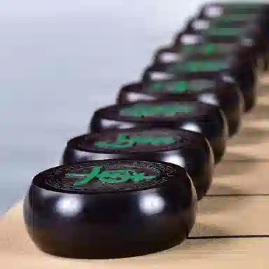 妙记 象棋中国象棋黑檀礼盒实木象棋皮革棋盘 桌游