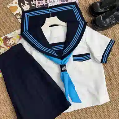 桴生 学院风海军领水手服上衣搭配低腰半裙制服 女款
