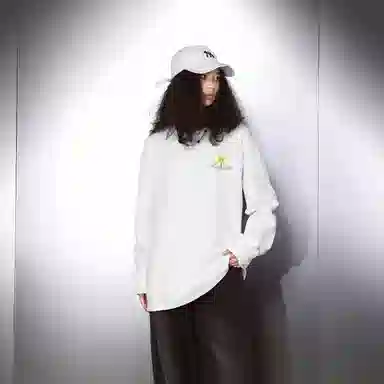 A.X.S.K Embroidered Daisy Long Sleeve Tee