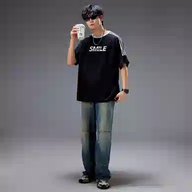 A.X.S.K Striped Oversized Pullover Tee