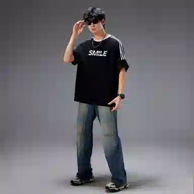 A.X.S.K Striped Oversized Pullover Tee