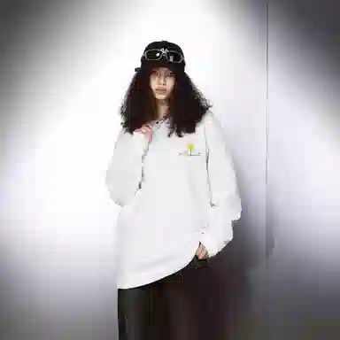 A.X.S.K Embroidered Daisy Long Sleeve Tee