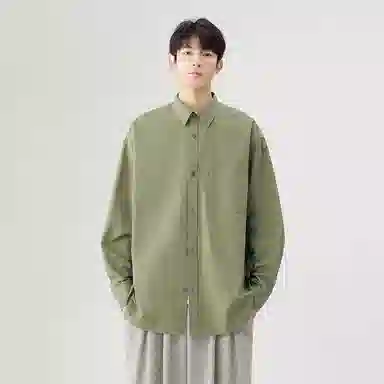 日系文艺简约多巴胺口袋款外套休闲简约宽松通勤打底长袖衬衫 男女同款