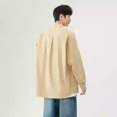 日系文艺简约多巴胺口袋款外套休闲简约宽松通勤打底长袖衬衫 男女同款