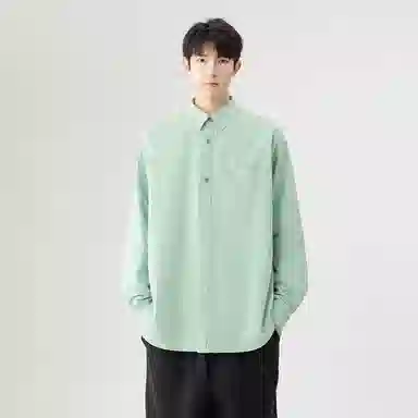日系文艺简约多巴胺口袋款外套休闲简约宽松通勤打底长袖衬衫 男女同款