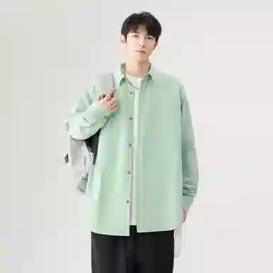 日系文艺简约多巴胺口袋款外套休闲简约宽松通勤打底长袖衬衫 男女同款