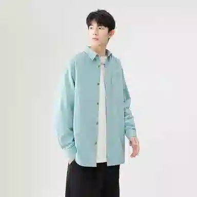 日系文艺简约多巴胺口袋款外套休闲简约宽松通勤打底长袖衬衫 男女同款