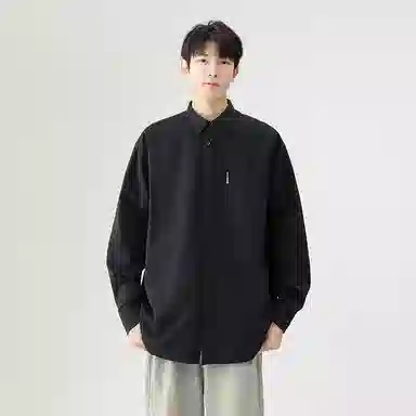 日系文艺简约多巴胺口袋款外套休闲简约宽松通勤打底长袖衬衫 男女同款