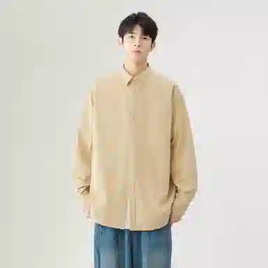 日系文艺简约多巴胺口袋款外套休闲简约宽松通勤打底长袖衬衫 男女同款