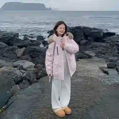 玉儿恋 韩系学院风甜美工装多口袋毛领甜心学院派高级感小众风小个子棉服 女款
