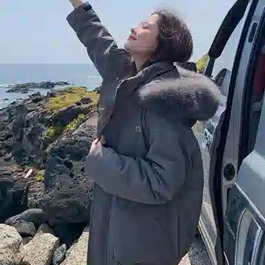 玉儿恋 韩系学院风甜美工装多口袋毛领甜心学院派高级感小众风小个子棉服 女款