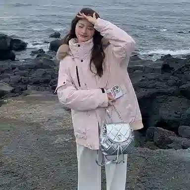 玉儿恋 韩系学院风甜美工装多口袋毛领甜心学院派高级感小众风小个子棉服 女款