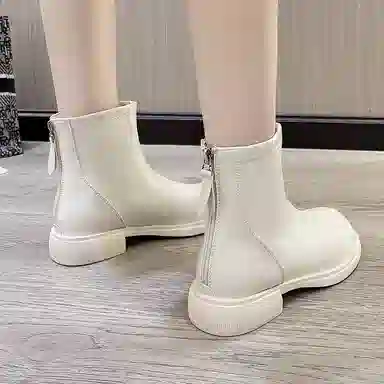 超纤皮 英伦法式风格百搭瘦瘦裸靴 短靴 女款