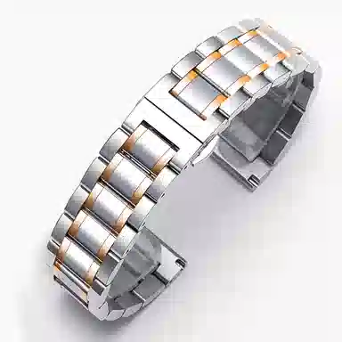 万晨 手表表带钢带男女不锈钢表带 金属蝴蝶扣适用天梭 卡西欧 天王 浪琴 美度 西铁城精钢手表链