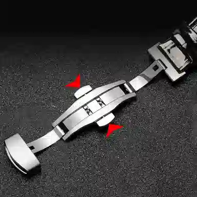 万晨 头层小牛皮表带亮面真皮女款漆面牛皮防水 适配飞亚达 欧利时 铁达时 美度男女同款真牛皮表带手表改装蝴蝶扣 手表表带