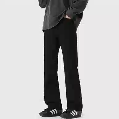 物质公式 美式高街复古做旧水洗基础款宽松休闲百搭透气高腰牛仔裤 男女同款 黑色