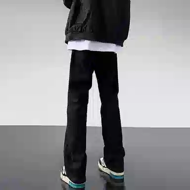 物质公式 复古高街水洗宽松做旧基础款百搭透气休闲高腰牛仔裤 男女同款