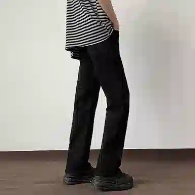 物质公式 复古水洗美式高街宽松做旧基础款百搭透气休闲高腰牛仔裤 男女同款