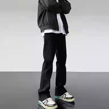 物质公式 复古高街水洗宽松做旧基础款百搭透气休闲高腰牛仔裤 男女同款