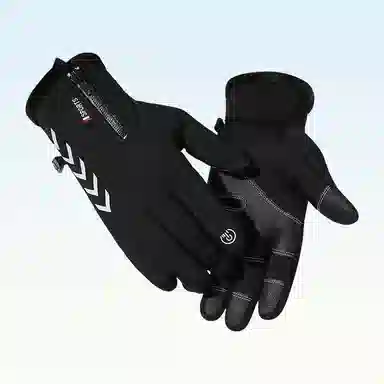 浪莎 户外出行骑行单车摩托车开车保暖防风御寒防滑可触屏防泼水防丢卡扣 聚酯纤维 运动手套 男款