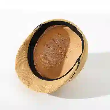 浪莎 显脸小减龄圆顶草编出游防晒遮阳 锦纶 草帽 女款