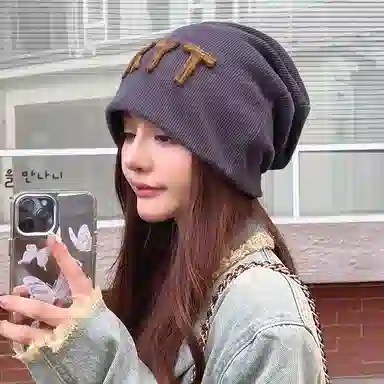 浪莎 宽松显脸小堆堆帽套纯色 月子帽空调房防风护额头光头术后无压感 棉 包头帽 女款