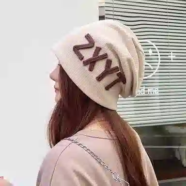 浪莎 宽松显脸小堆堆帽套纯色 月子帽空调房防风护额头光头术后无压感 棉 包头帽 女款
