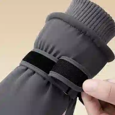 浪莎 冬季天滑雪棉保暖触屏防风加绒加厚骑车电瓶车摩托车防泼水登山防冻御寒防滑防丢卡扣 聚酯纤维 运动手套 女款