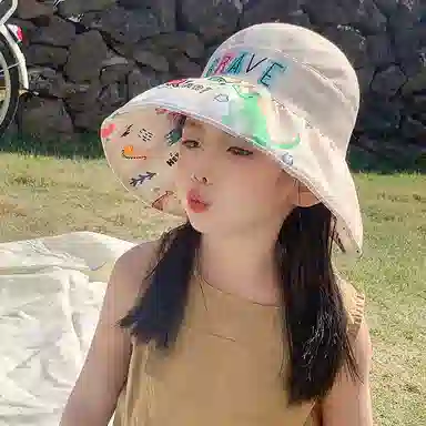 浪莎 贝壳大帽檐韩版太阳帽帅气渔夫鸭嘴 薄款 防晒帽 儿童款