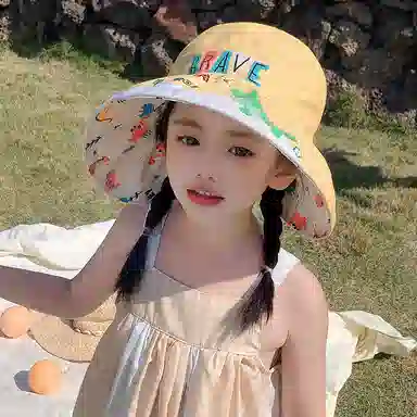 浪莎 贝壳大帽檐韩版太阳帽帅气渔夫鸭嘴 薄款 防晒帽 儿童款