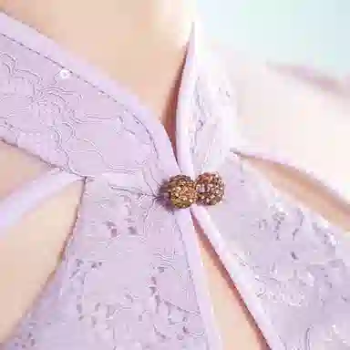 四美子 蝴蝶刺绣亮片蕾丝包臀旗袍连衣裙 彩蝶衣