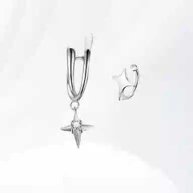 饰伴 小众高级感不对称星形设计个性 耳夹 女款