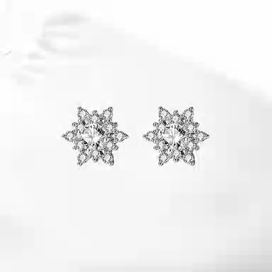 饰伴 冰晶絮语 时尚简约气质 精致小巧优雅小众设计高级 日常百搭 锆石 耳钉 女款