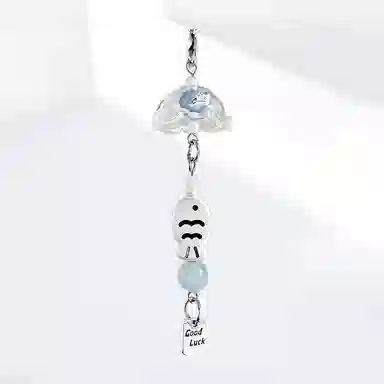 饰伴 游灵小鱼挂饰幸运小鱼 日常百搭 书包钥匙 小众设计日常百搭 合金 挂件 男女同款情侣款