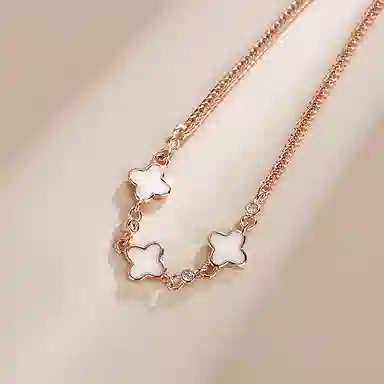 饰伴 时尚简约四叶草轻奢百搭幸运草精致小众潮流高级感手饰 手链 女款