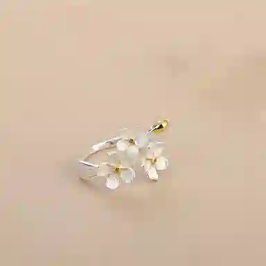 饰伴 轻奢小众设计感繁花似锦 小清新 勿忘我花朵 设计 戒指 女款