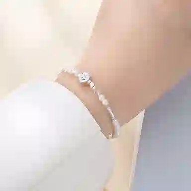 饰伴 郁金香 森系法式甜美小众 竹节 铜 贝珠 手链 女款