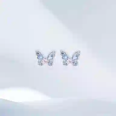 饰伴 蝴蝶告白 新中式 独特风格个性配饰 精致高级百搭 温柔优雅清晰质感 小众设计时尚潮流 甜美 #好运 合金 耳钉 女款