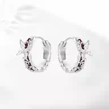 饰伴 甜酷小众设计感蝴蝶耳饰精致时尚气质高级时尚清冷感#好运 合金 耳环 男女同款情侣款