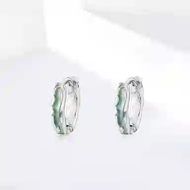 饰伴  幻光极影 时尚高级清晰质感小众设计 冷淡风创意设计 日常百搭 #好运 合金 耳环 男女同款情侣款