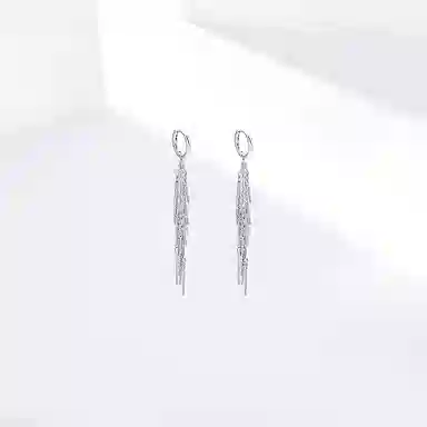 饰伴 锆影流苏 闪耀 国潮轻奢 时尚简洁 精致高级气质优雅创意设计 日常通勤百搭小众设计 #好运 合金 耳环 男女同款情侣款