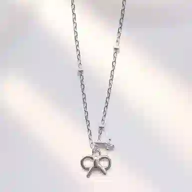 饰伴 灵动结系列 甜美钻闪耀蝴蝶结 项链 女款