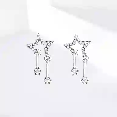 饰伴 星星设计感小众个性简约百搭气质时尚 合金 耳环 女款