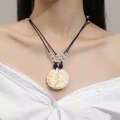 饰伴 国潮龙凤呈祥 新中式 纳福转运小众设计 象牙石 男女同款情侣款 项链 女款