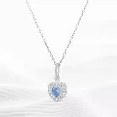 饰伴 海蓝之心 复古爱心 轻奢小众设计高级感一个心形锁骨链 项链 女款 礼物