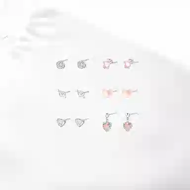 饰伴 霄韵诗屿 小巧温柔精致气质优雅 个性独特可爱小众设计日常百搭好运 合金 耳钉 男女同款情侣款